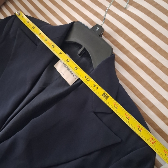 Vintage Emporio Armani Made In Italy Women's Dark Blue Suit Jacket Small - Picture 7 of 7